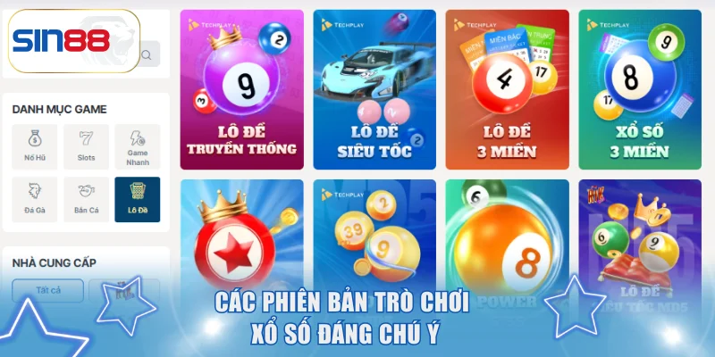 Các phiên bản trò chơi xổ số đáng chú ý