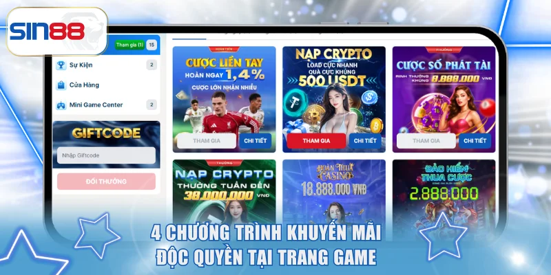 Danh sách 4 chương trình khuyến mãi độc quyền tại trang game