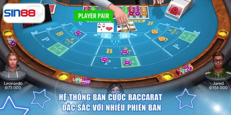 Hệ thống bàn cược baccarat đặc sắc với nhiều phiên bản