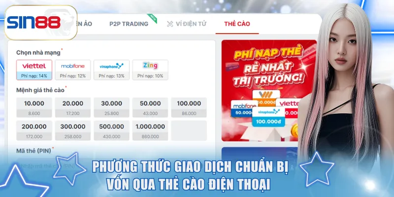 Phương thức giao dịch chuẩn bị vốn qua thẻ cào điện thoại 